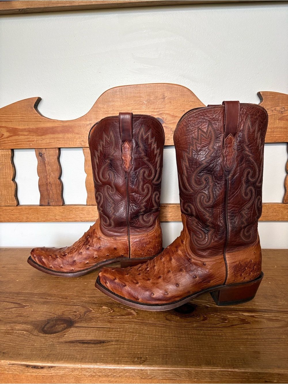 Lucchese “Elgin” Men's Brown Two-Tone Western Cowboy Boots